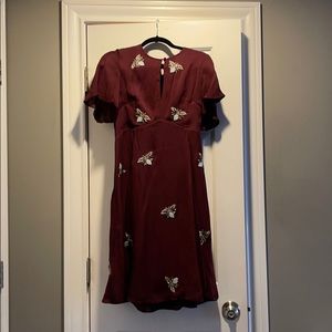 Eggplant-Colored Dress With Beading